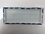 Japanese Porcelain Sashimi Plate Vtg Shochikubai Bamboo Plum Pine Blue PY762