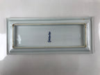 Japanese Porcelain Sashimi Plate Vtg Shochikubai Bamboo Plum Pine Blue PY762