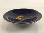 Japanese Porcelain Serving Dish Plate Vtg Koransha Sara Blue Gold Iris Ayame Y10