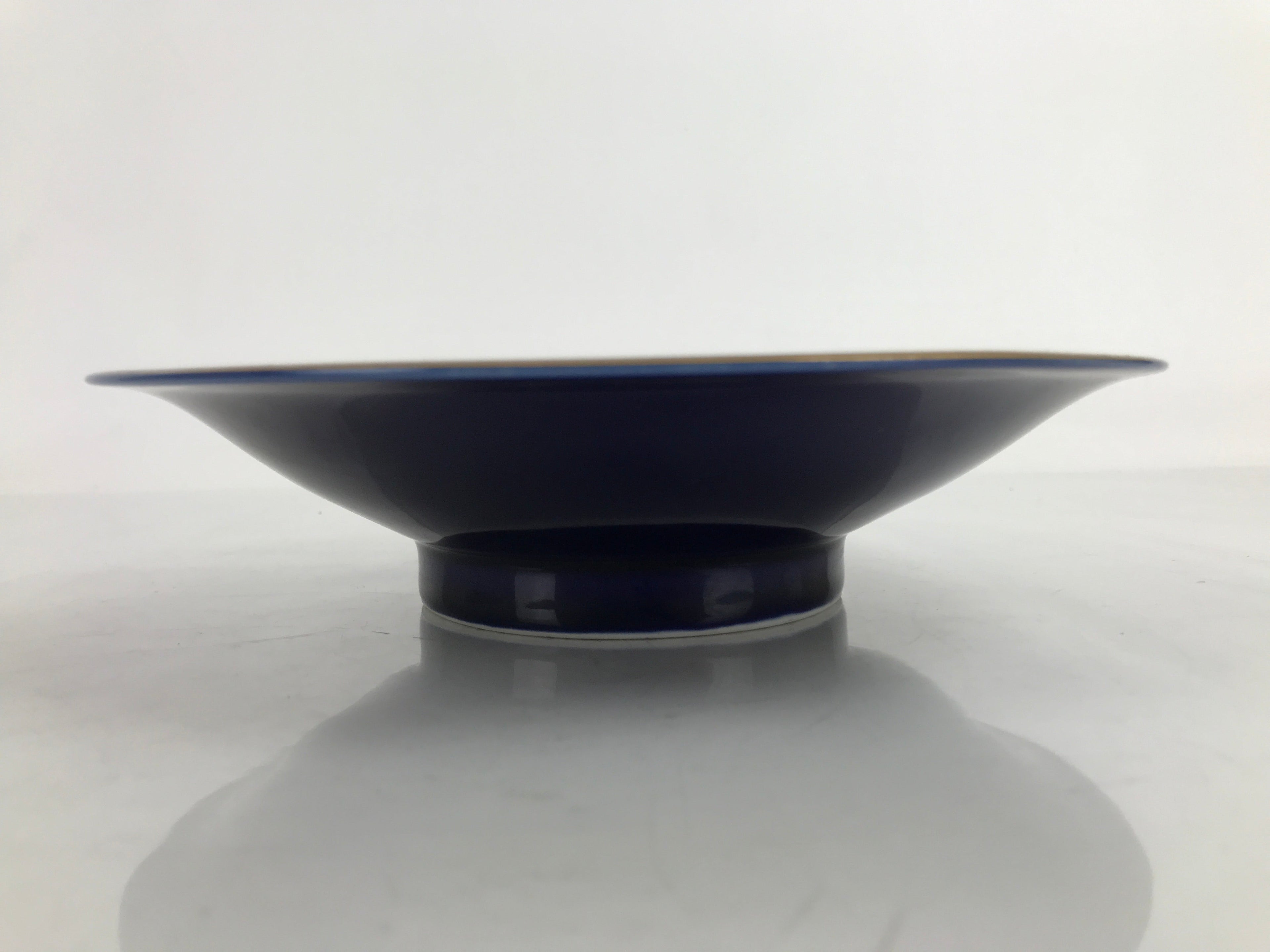 Japanese Porcelain Serving Dish Plate Vtg Koransha Sara Blue Gold Iris Ayame Y10