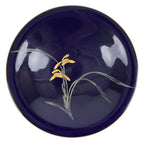 Japanese Porcelain Serving Dish Plate Vtg Koransha Sara Blue Gold Iris Ayame Y10