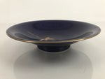 Japanese Porcelain Serving Dish Plate Vtg Koransha Sara Blue Gold Iris Ayame Y11