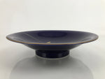 Japanese Porcelain Serving Dish Plate Vtg Koransha Sara Blue Gold Iris Ayame Y13