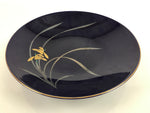 Japanese Porcelain Serving Dish Plate Vtg Koransha Sara Blue Gold Iris Ayame Y17