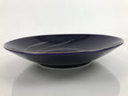 Japanese Porcelain Serving Dish Plate Vtg Koransha Sara Blue Gold Iris Ayame Y17