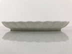 Japanese Porcelain Serving Plate Vtg Oval White Floral Lily Gold Kikuzara Y446