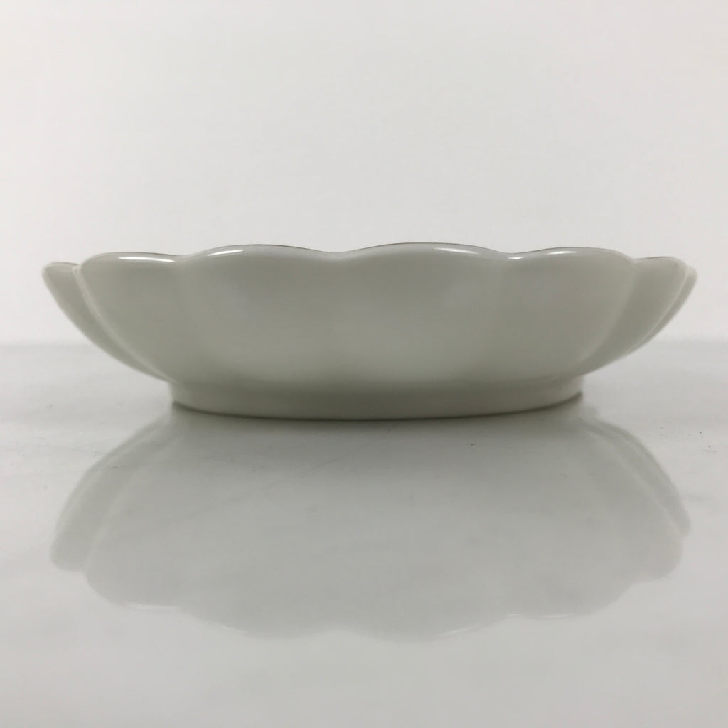 Japanese Porcelain Serving Plate Vtg Oval White Floral Lily Gold Kikuzara Y446