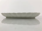 Japanese Porcelain Serving Plate Vtg Oval White Floral Lily Gold Kikuzara Y446