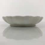 Japanese Porcelain Serving Plate Vtg Oval White Floral Lily Gold Kikuzara Y446