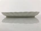 Japanese Porcelain Serving Plate Vtg Oval White Floral Lily Gold Kikuzara Y447