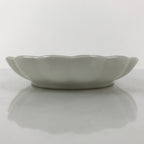 Japanese Porcelain Serving Plate Vtg Oval White Floral Lily Gold Kikuzara Y447