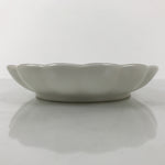 Japanese Porcelain Serving Plate Vtg Oval White Floral Lily Gold Kikuzara Y447