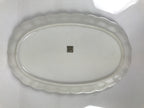 Japanese Porcelain Serving Plate Vtg Oval White Floral Lily Gold Kikuzara Y447