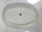 Japanese Porcelain Serving Plate Vtg Oval White Floral Lily Gold Kikuzara Y447