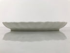 Japanese Porcelain Serving Plate Vtg Oval White Floral Lily Gold Kikuzara Y449