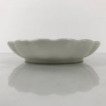 Japanese Porcelain Serving Plate Vtg Oval White Floral Lily Gold Kikuzara Y450