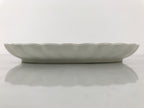 Japanese Porcelain Serving Plate Vtg Oval White Floral Lily Gold Kikuzara Y450