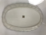Japanese Porcelain Serving Plate Vtg Oval White Floral Lily Gold Kikuzara Y450