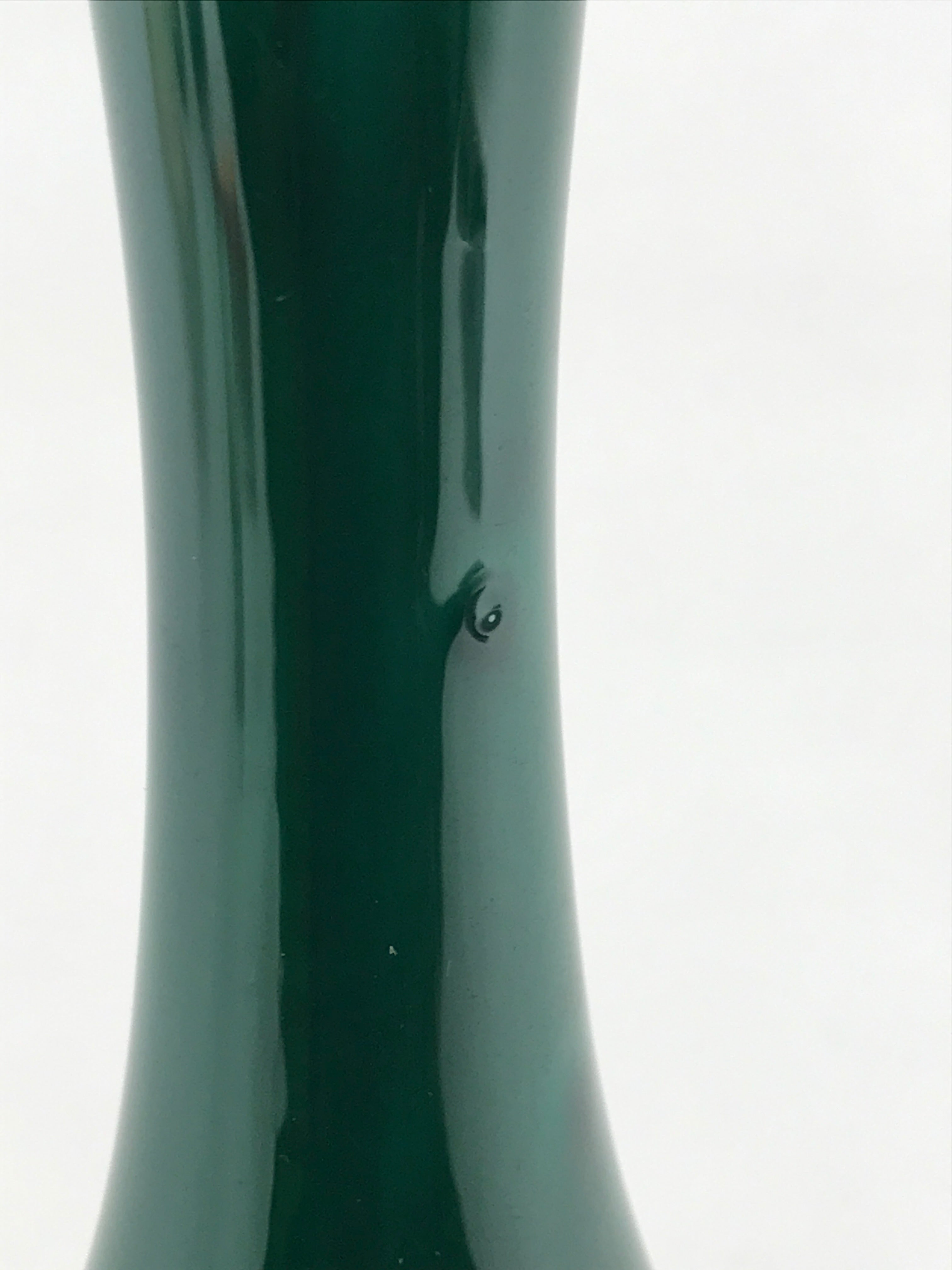 Japanese Porcelain Single Flower Vase Pottery Yakimono Tsurukubi Green PX695
