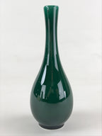 Japanese Porcelain Single Flower Vase Pottery Yakimono Tsurukubi Green PX695