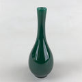 Japanese Porcelain Single Flower Vase Pottery Yakimono Tsurukubi Green PX695