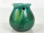 Japanese Porcelain Single Flower Vase Vtg Small Kabin Green Round Hanging MFV101