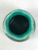 Japanese Porcelain Single Flower Vase Vtg Small Kabin Green Round Hanging MFV101