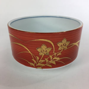 Japanese Porcelain Small Bowl Kobachi Red White Sometsuke Flower Pattern PP556