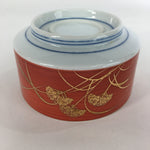 Japanese Porcelain Small Bowl Kobachi Red White Sometsuke Flower Pattern PP557