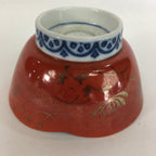 Japanese Porcelain Small Bowl Kobachi Red White Sometsuke Flower Pattern PP561