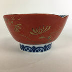 Japanese Porcelain Small Bowl Kobachi Red White Sometsuke Flower Pattern PP561
