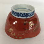 Japanese Porcelain Small Bowl Kobachi Red White Sometsuke Flower Pattern PP561
