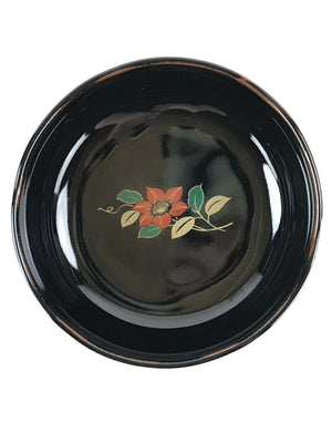 Japanese Porcelain Small Bowl Kobachi Vtg Black Flower Soup Bowl Yakimono PY426