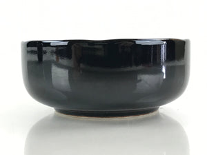 Japanese Porcelain Small Bowl Kobachi Vtg Black Flower Soup Bowl Yakimono PY427