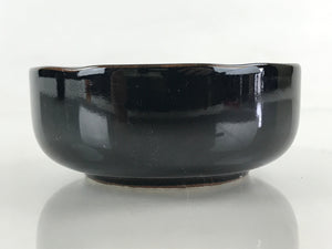 Japanese Porcelain Small Bowl Kobachi Vtg Black Flower Soup Bowl Yakimono PY428