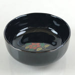 Japanese Porcelain Small Bowl Kobachi Vtg Black Flower Soup Bowl Yakimono PY428