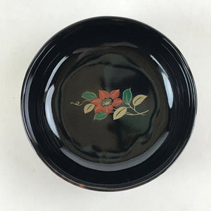 Japanese Porcelain Small Bowl Kobachi Vtg Black Flower Soup Bowl Yakimono PY429