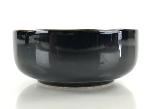 Japanese Porcelain Small Bowl Kobachi Vtg Black Flower Soup Bowl Yakimono PY429