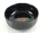 Japanese Porcelain Small Bowl Kobachi Vtg Black Flower Soup Bowl Yakimono PY429