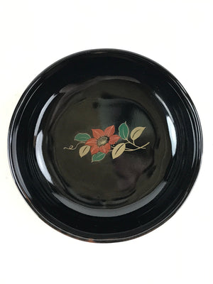 Japanese Porcelain Small Bowl Kobachi Vtg Black Flower Soup Bowl Yakimono PY429