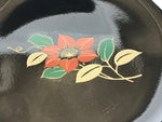 Japanese Porcelain Small Bowl Kobachi Vtg Black Flower Soup Bowl Yakimono PY430