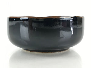 Japanese Porcelain Small Bowl Kobachi Vtg Black Flower Soup Bowl Yakimono PY430