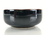 Japanese Porcelain Small Bowl Kobachi Vtg Black Flower Soup Bowl Yakimono PY430