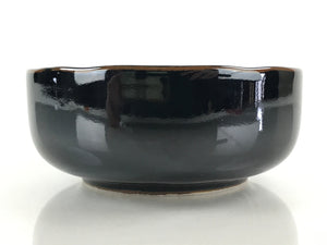 Japanese Porcelain Small Bowl Kobachi Vtg Black Flower Soup Bowl Yakimono PY430