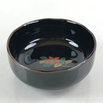 Japanese Porcelain Small Bowl Kobachi Vtg Black Flower Soup Bowl Yakimono PY430