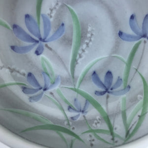 Japanese Porcelain Small Bowl Kobachi Vtg Namasu Dish White Purple Flowers Y194