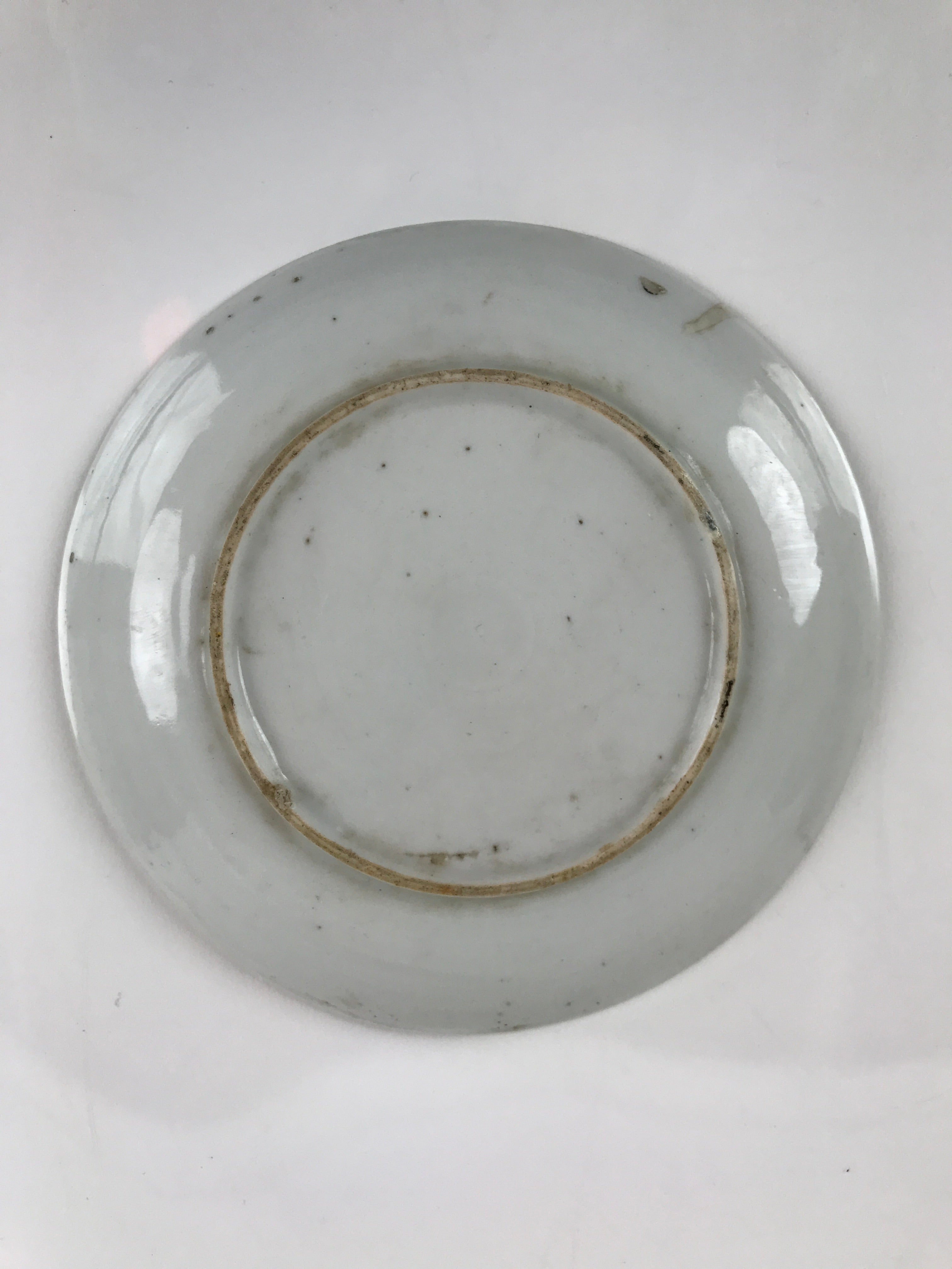 Japanese Porcelain Small Plate Kozara Vtg Plum Blossom Sun Black White PY683