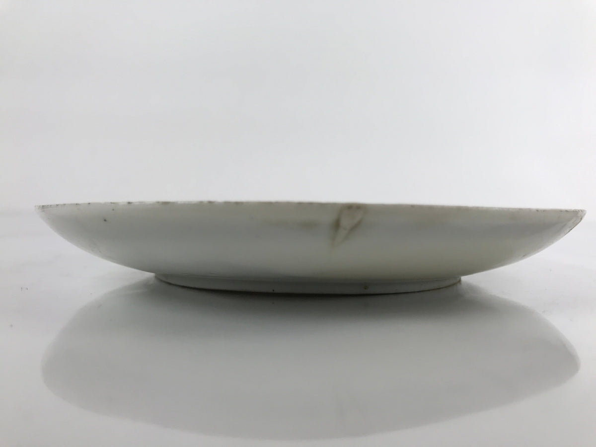 Japanese Porcelain Small Plate Kozara Vtg Plum Blossom Sun Black White PY684