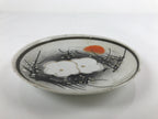 Japanese Porcelain Small Plate Kozara Vtg Plum Blossom Sun Black White PY684