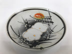 Japanese Porcelain Small Plate Kozara Vtg Plum Blossom Sun Black White PY685
